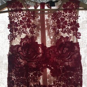 Sleeveless Evening Gown with Lace Bodice